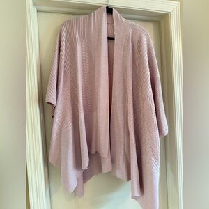 Lululemon Athletica Pink Shrug Sweater Shawl with Ribbed Knit
